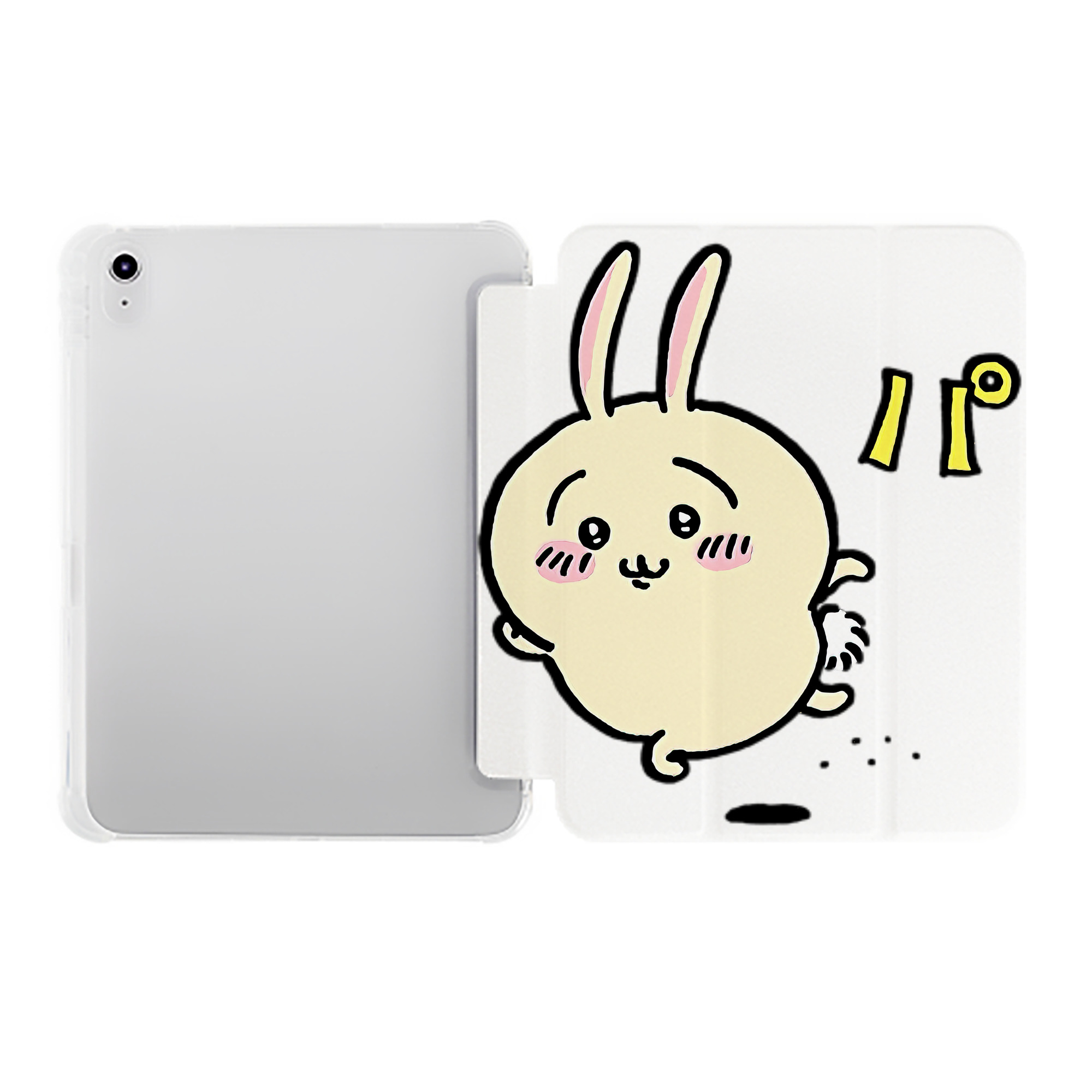 （画像用） ちいかわ うさぎ Chii-kawa usagi IPad ケース ペン収納付き 三つ折りスタンド PUレザー×シリコン 対応機種9.5/10.5/10.9インチ